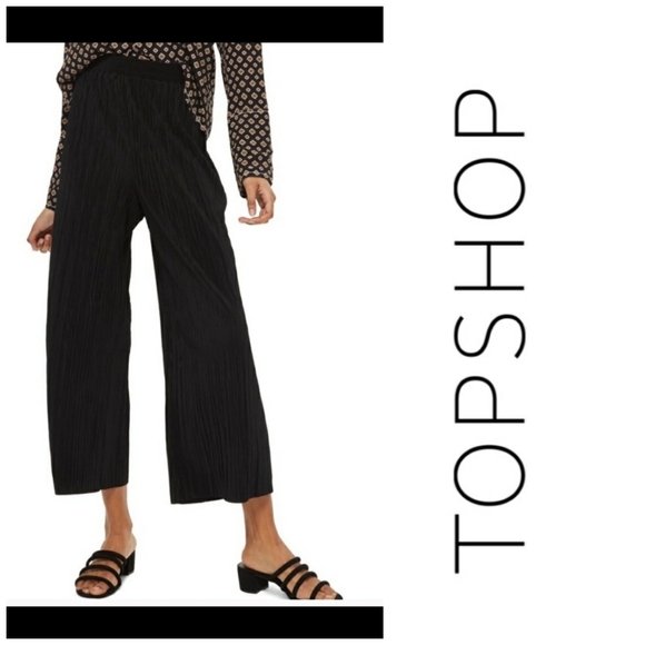 Topshop Pants - TOPSHOP•Black pleated•wide leg pants🤔•size 4•